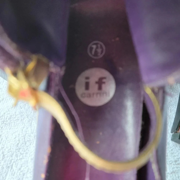 Purple and  Gold High Heels Boots - Picture 4 of 16